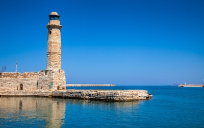 Venetian port in Rethymno old town, Crete